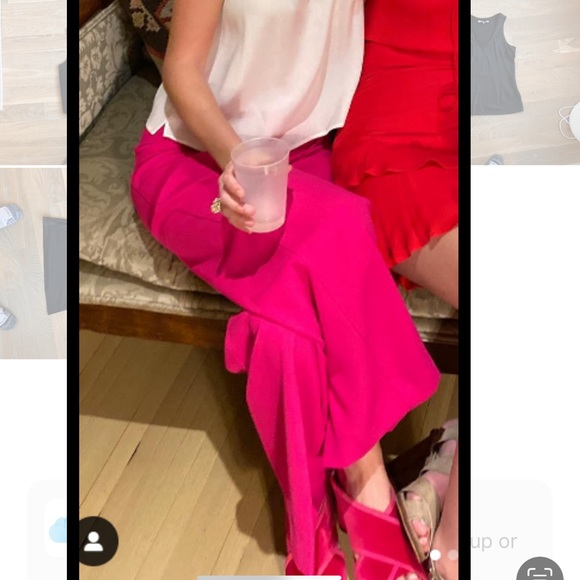 Zara hot pink wide leg pants - Picture 1 of 4